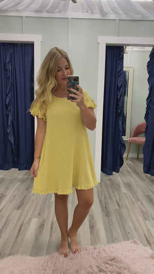 Hey Cutie Ruffle Hem Yellow Dress