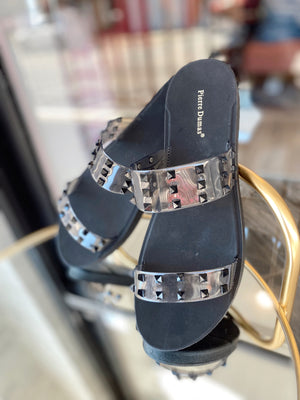 At First Sight Black Studded Sandals