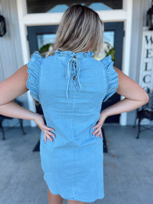 To Be Continued Light Denim Dress