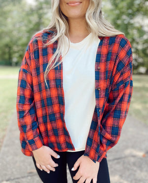 Campfire Nights Red/Navy Flannel