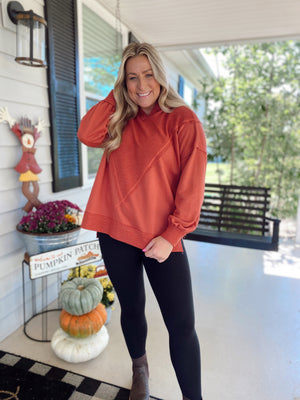 Brick Red Hooded Mama Pullover