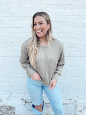 Go With The Flow Olive Top