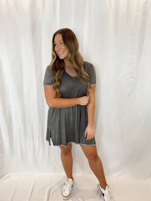 Away With My Heart Charcoal Dress