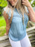 Chambray Embroidered Bright Skies Top