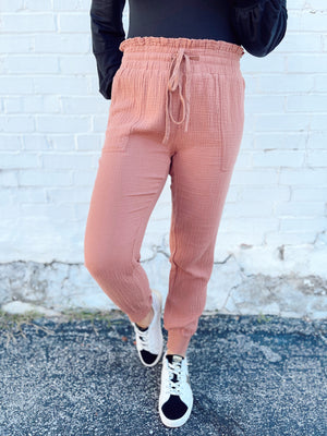 Can't Get Enough Linen Feel Joggers