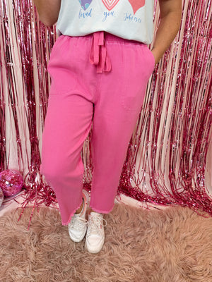Bubblegum Pink Drawstring Pants