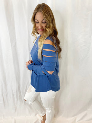 Cut To The Chase Blue Top