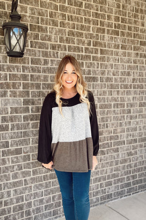So Classic Tiered Long Sleeve Top
