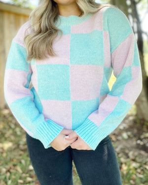 Cloud Nine Checkered Sweater