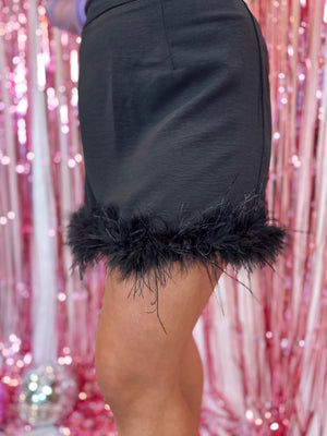 Sweet Romance Black Feather Skirt