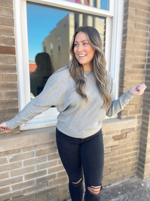 Simplicity Wins Grey Ribbed Sweater