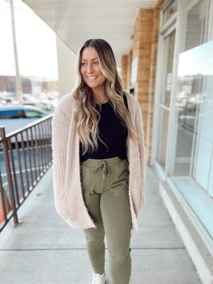 Top Of The Line Taupe Cardigan