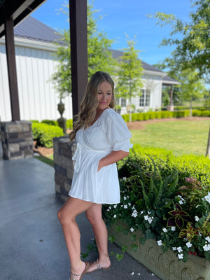 She Can Do It All White Romper