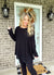 Don't Waste A Moment Black Waffle Knit Top