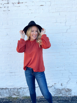 Let’s Go Out Rust Knotted Top