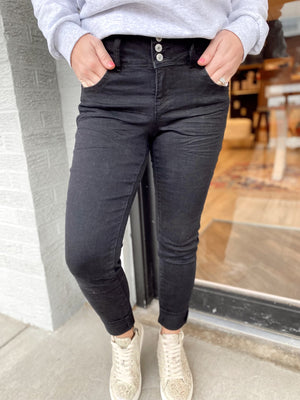 Black Mid-Rise YMI Curvy Skinny Jeans