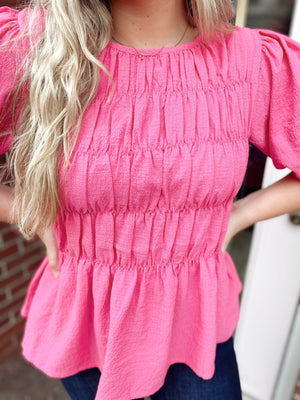 Destiny Daydream Hot Pink Tiered Top