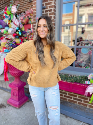Go With It Mustard Sweater