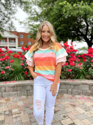 Colors Of The Rainbow Striped Top