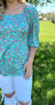 Ditzy Turquoise Floral Top