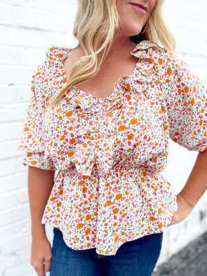 Running Wild Multi Colored Floral Top
