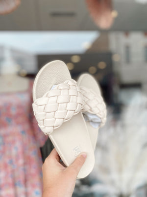 Corky’s Cream Braided Sandals