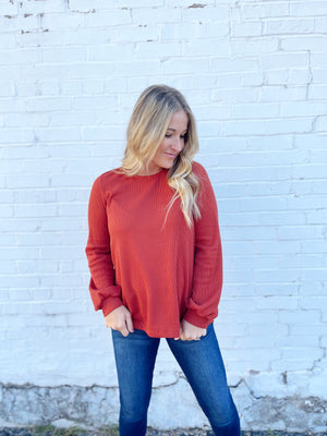 Let’s Go Out Rust Knotted Top