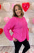 Real Love Hot Pink Cable Knit Sweater