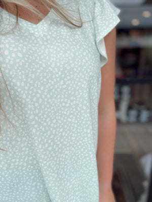 By Your Side Mint Dotted Top