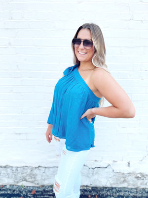 Simply The Best Tied One Shoulder Top