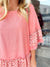 Endless Fun Coral Bell Sleeve Top