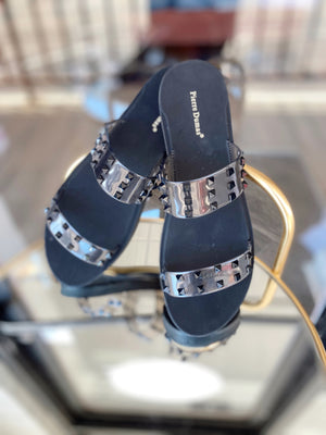At First Sight Black Studded Sandals