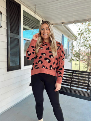 Cozy By The Fire Leopard Pullover