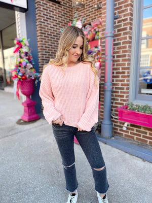 Go With It Pale Pink Sweater