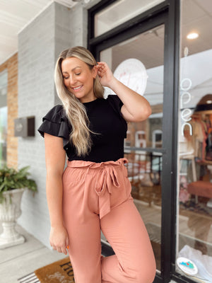 The One Terracotta Paperbag Waist Pants