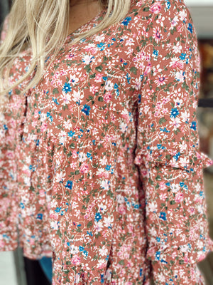 Always Dreaming Ruffle Floral Blouse