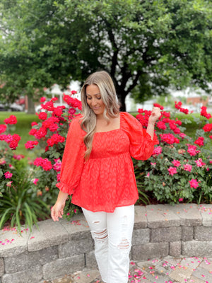 By Popular Vote Coral Leopard Top