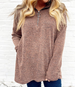 Stay For Hours Soft Brown Pullover